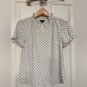 Talbots polka dots ruffle blouse